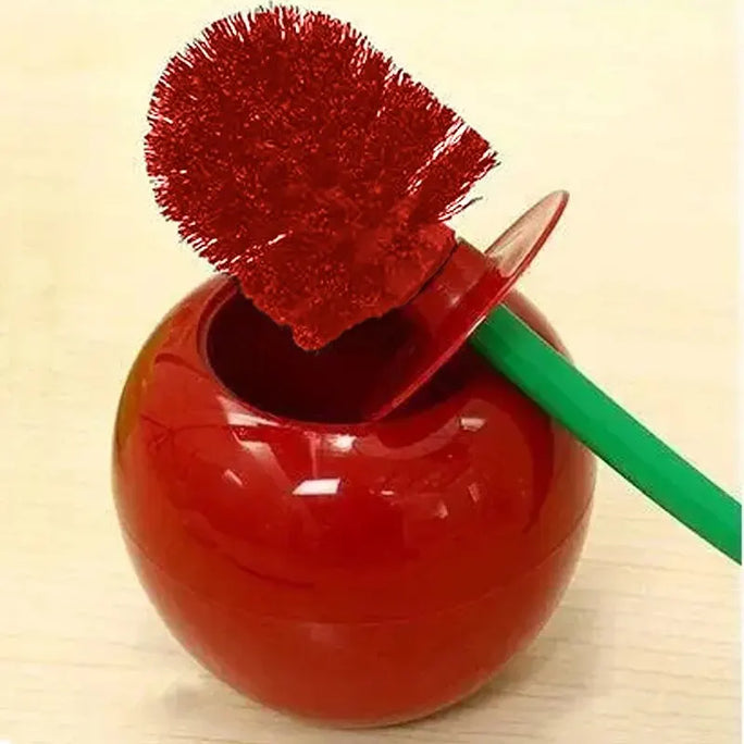 Red Toilet Brush Lovely Cherry Shape