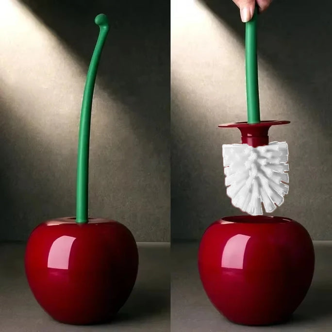 Red Toilet Brush Lovely Cherry Shape