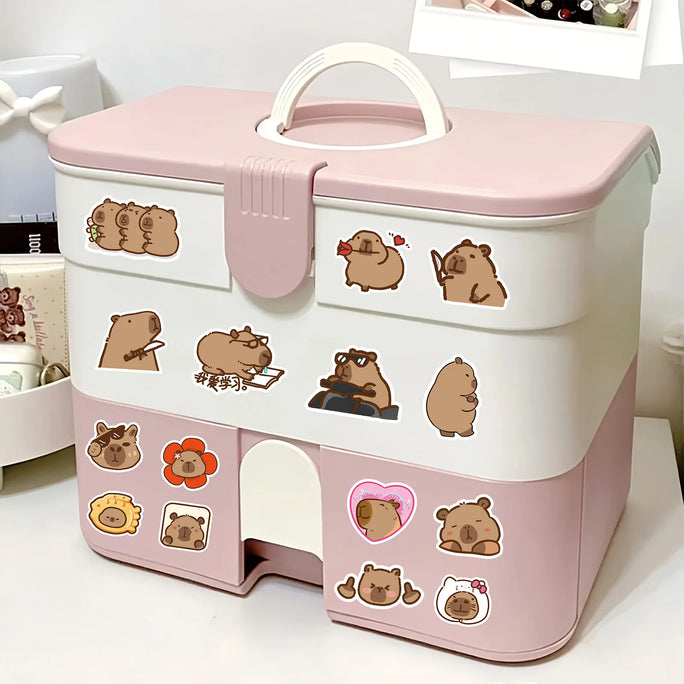 100PCS Plump Capybara Cute Stickers