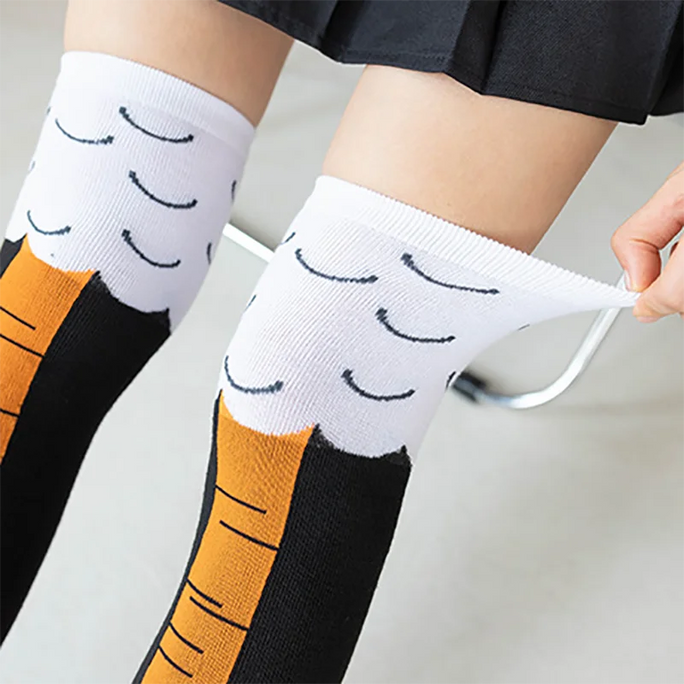 Funny Cute Personality Thin Legs Strange Chicken Feet Long Tube Socks