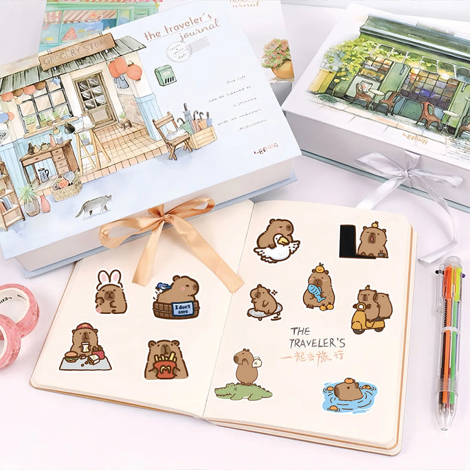 100PCS Plump Capybara Cute Stickers