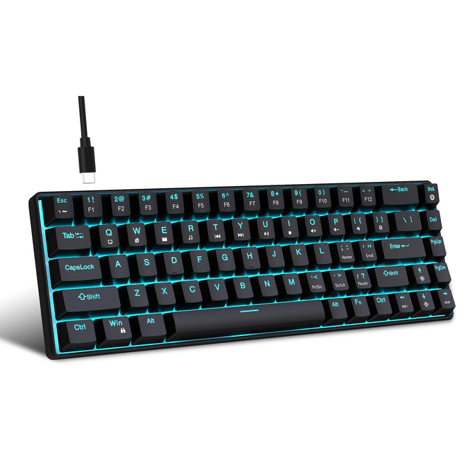 Mechanical Keyboard Ergonomics RGB Backlit LED Hot Swappable Blue Switch Gaming Keyboard for PC