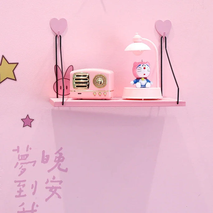 Pink Wood Storage Rack + heart hanger (optional)