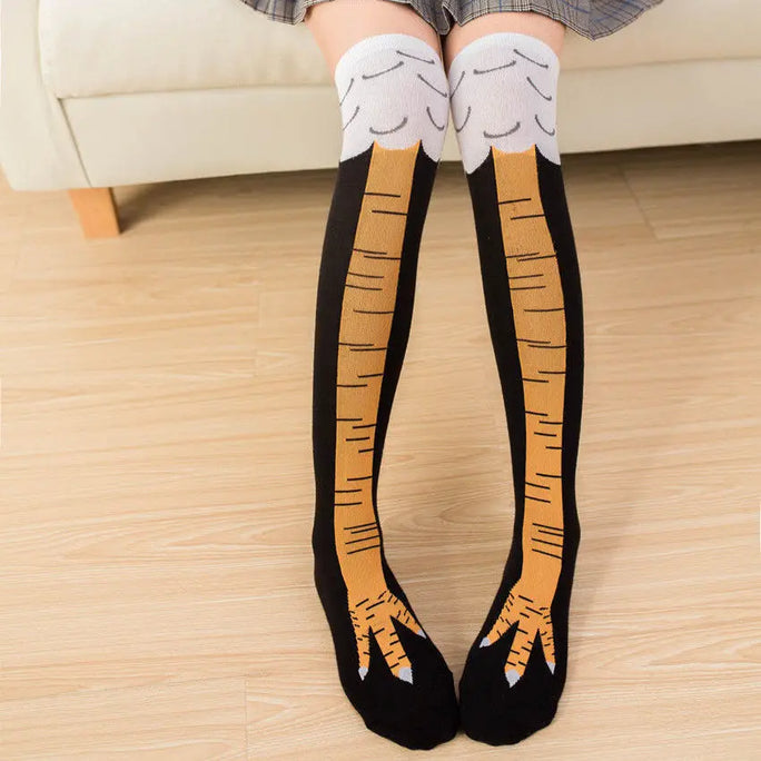 Funny Cute Personality Thin Legs Strange Chicken Feet Long Tube Socks