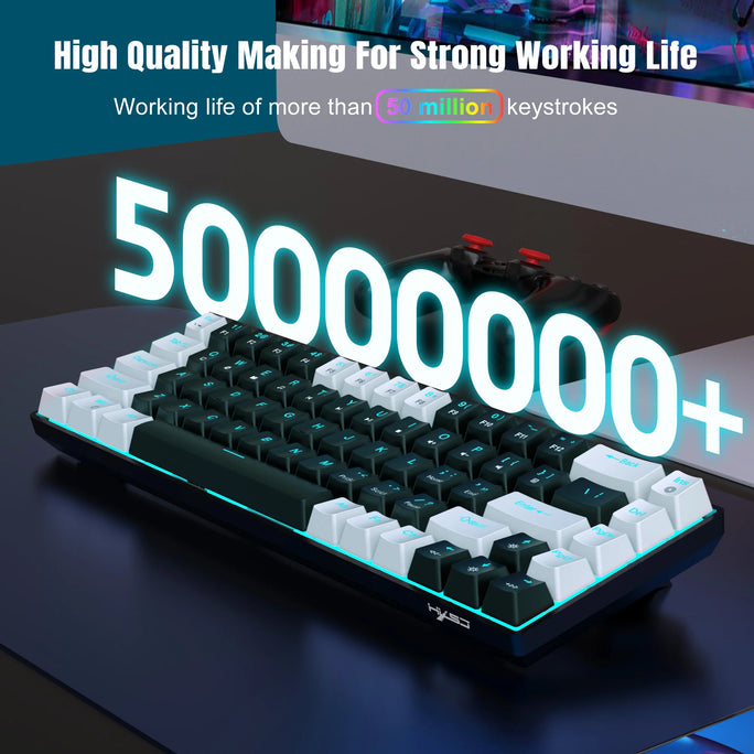 Mechanical Keyboard Ergonomics RGB Backlit LED Hot Swappable Blue Switch Gaming Keyboard for PC